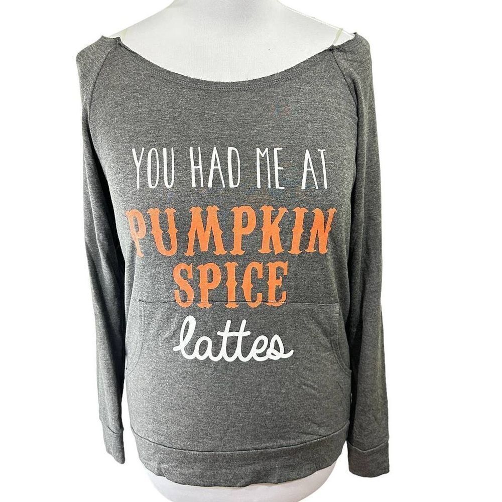 Zutter NWT Women's SZ M Raw Edge Pumpkin Spice Kangaroo Pocket Long Sleeve Top